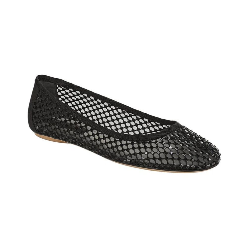 Franco Sarto Black Woven Mesh Ballet Flats